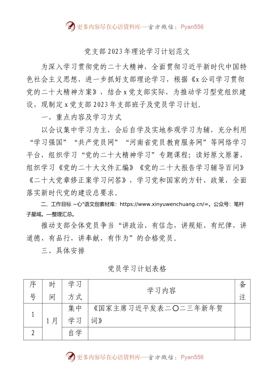 党支部2023年理论学习计划.docx_第1页