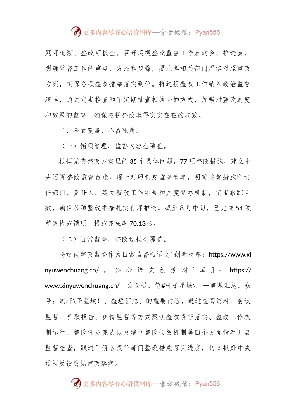公司纪委关于巡视整改监督工作的汇报发言.docx_第2页