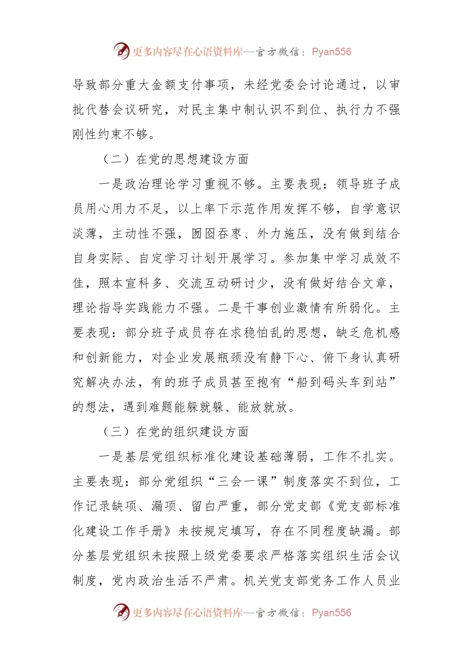 公司巡察“回头看”整改专题民主生活会党委班子对照材料.docx_第2页