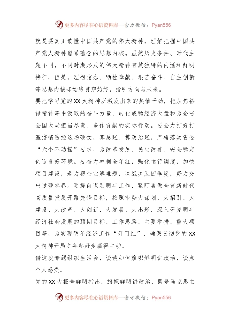 关于XX党支部在专题组织生活会上的讲话.docx_第2页