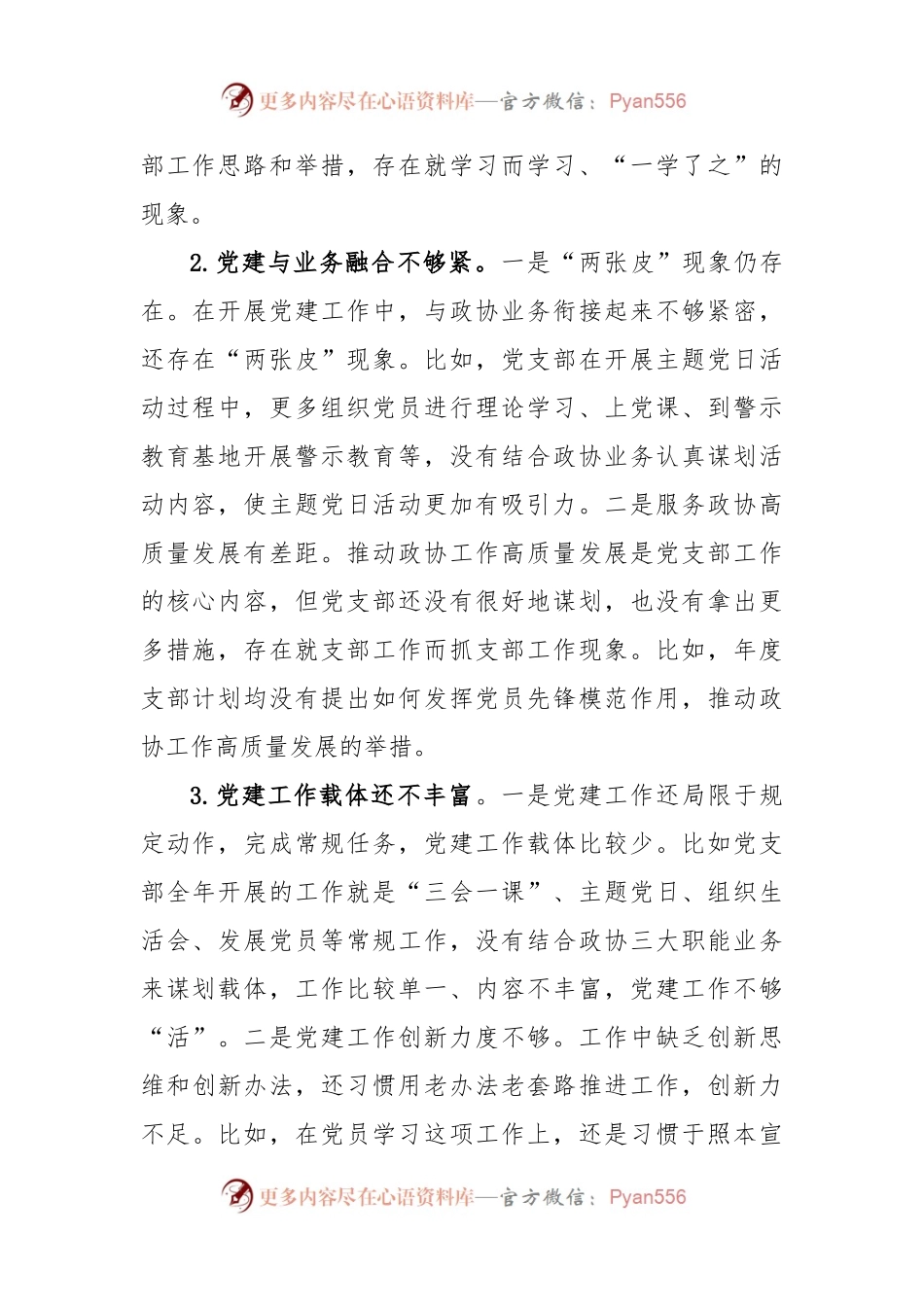 党员在上年度组织生活会上对党支部班子及支委成员的批评意见.docx_第2页