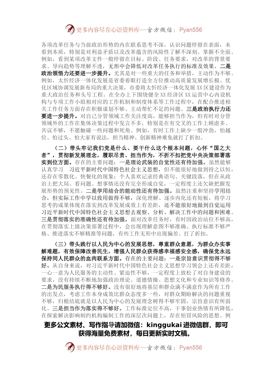 党组班子成员党史学习教育专题民主生活会对照检查材料.docx_第2页