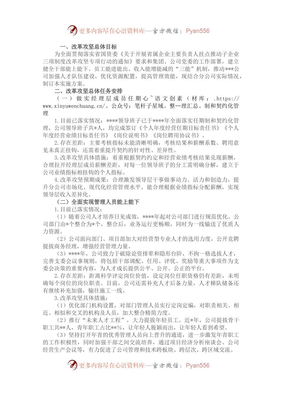公司三项制度改革攻坚实施方案.docx_第1页