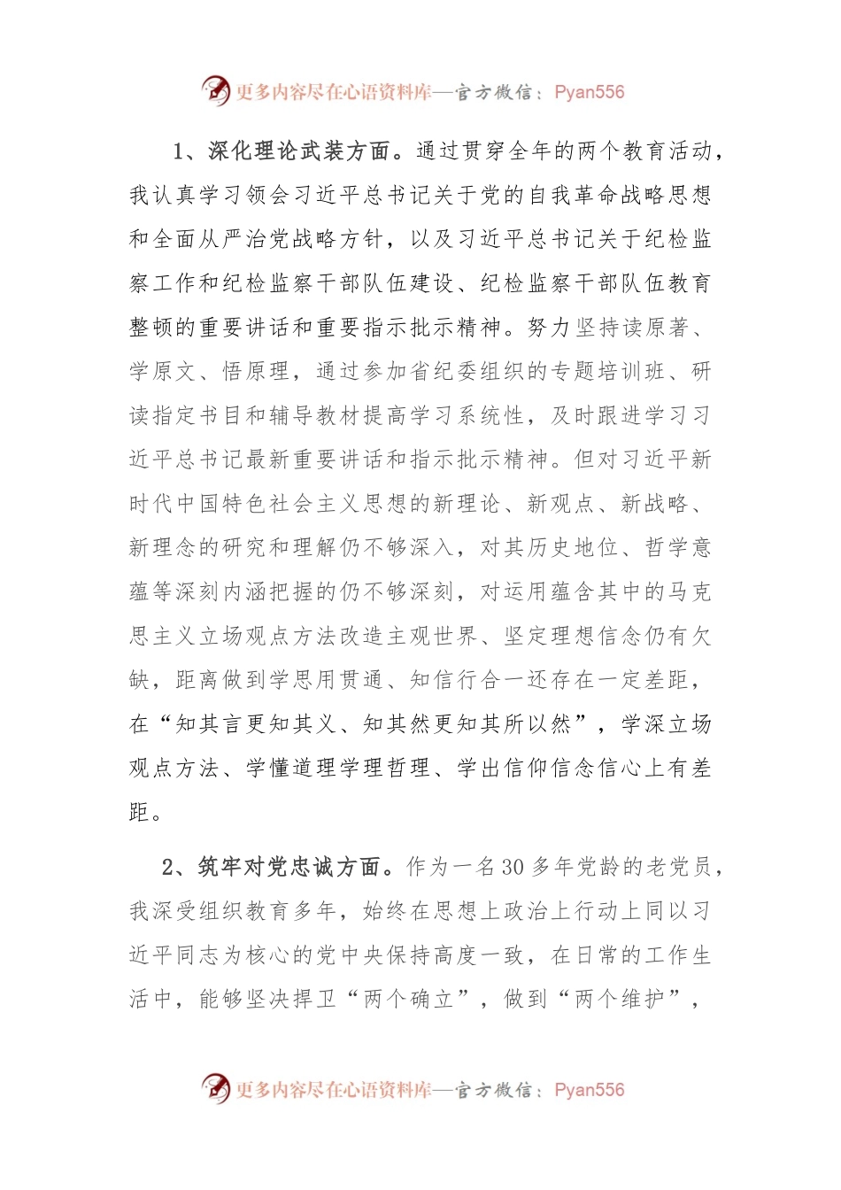 公司纪委副书记主题教育暨教育整顿专题组织生活会对照发言稿材料.docx_第2页