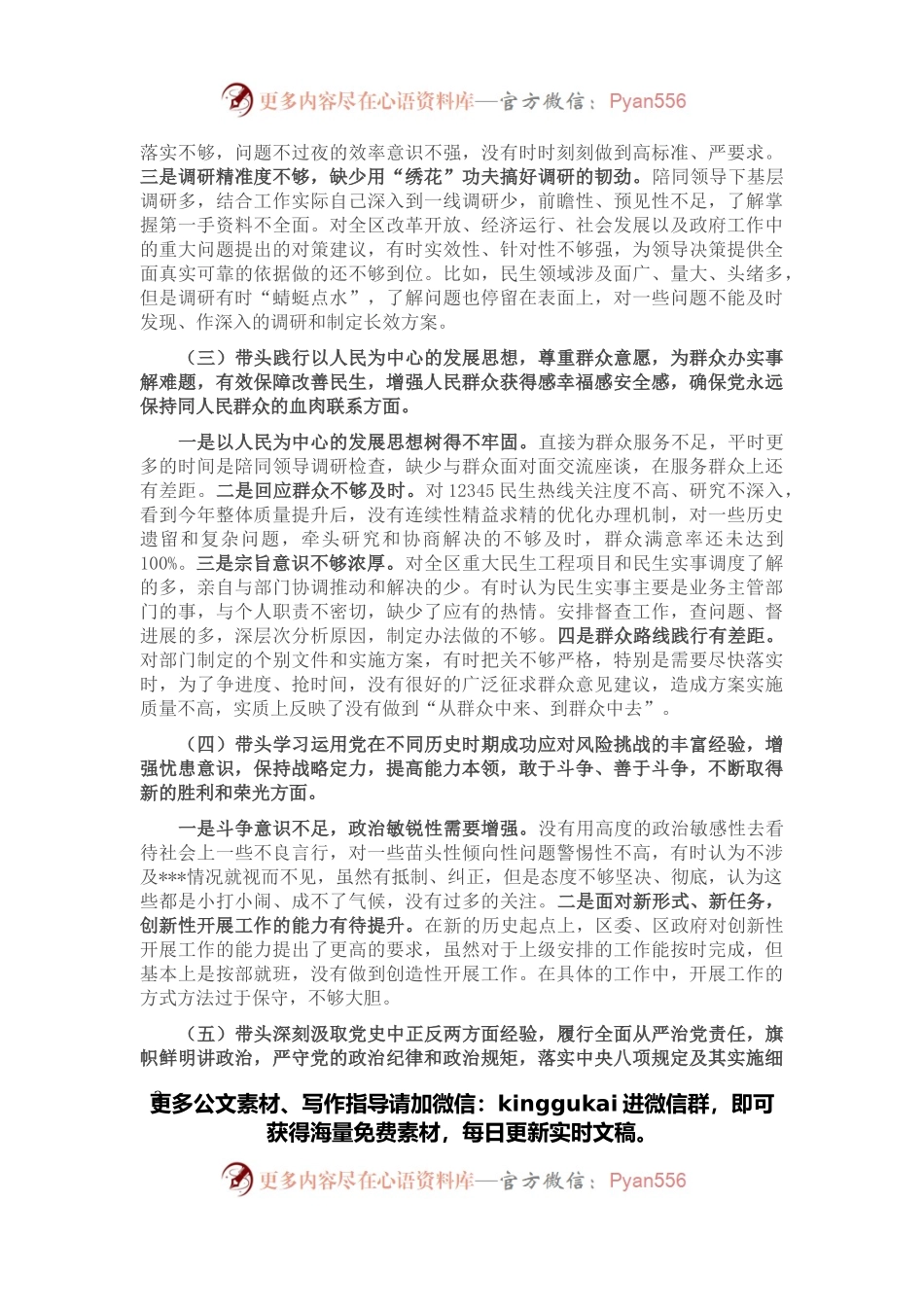 党史学习教育专题民主生活会个人对照检查材料（区府办主任）.docx_第2页