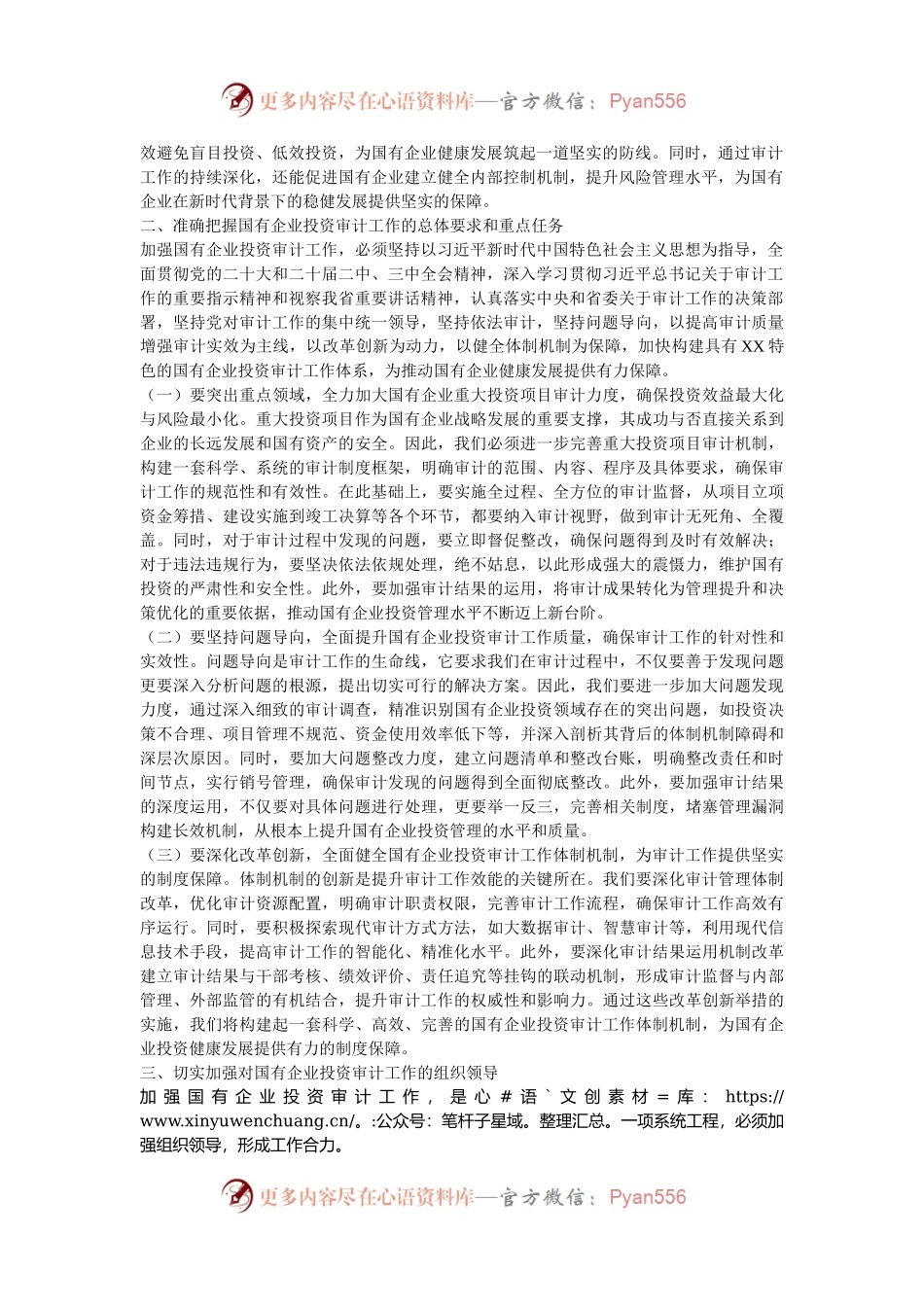 党委书记在2024年国有企业投资审计高质量发展推进会上的讲话.docx_第2页