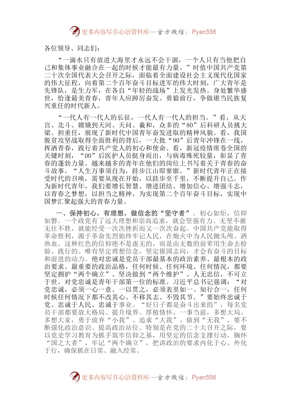 党课讲稿：做“三有”青年 书时代华章.docx_第1页
