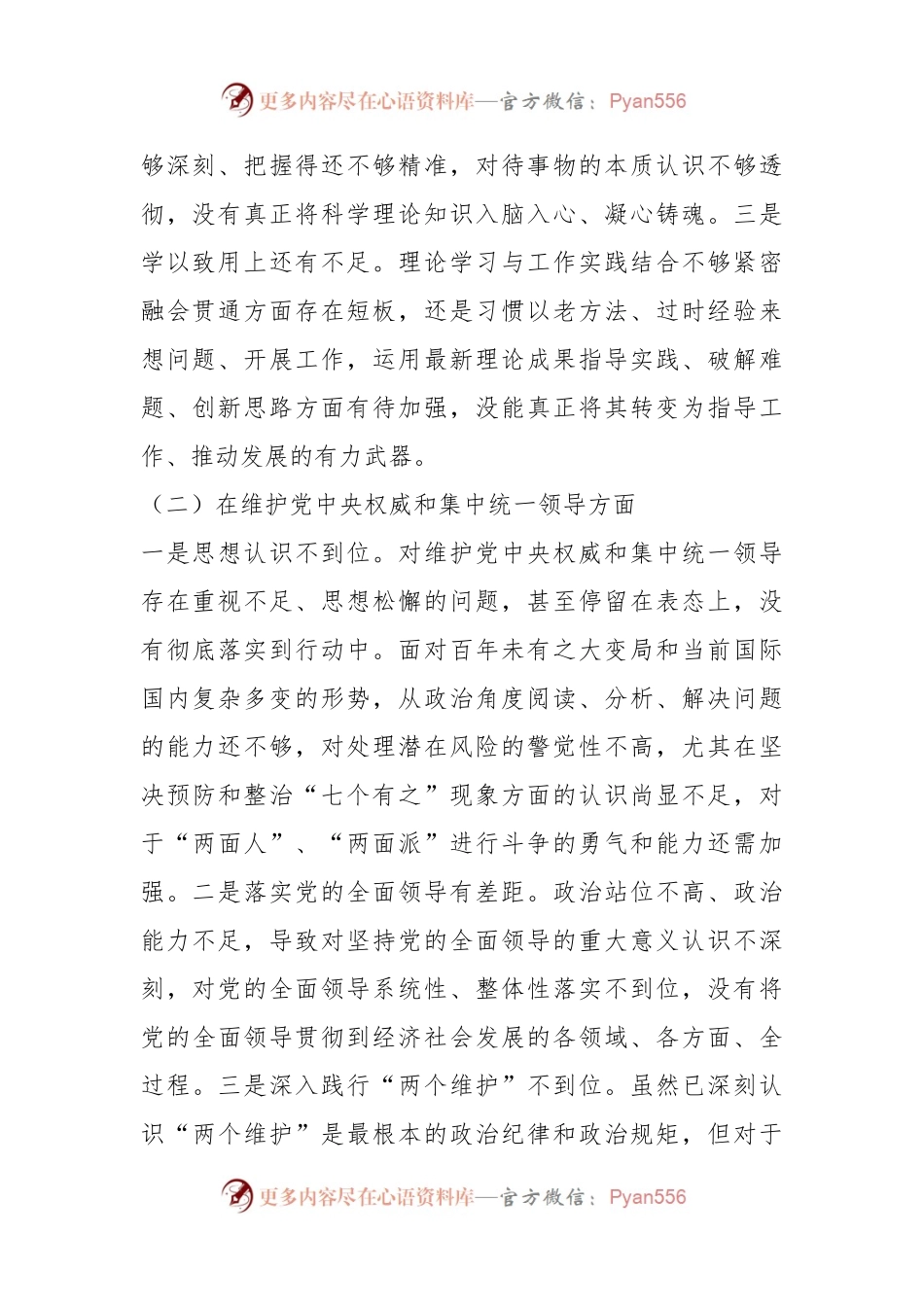 党政领导班子主题教育专题民主生活会个人发言稿提纲（新六个方面）.docx_第2页
