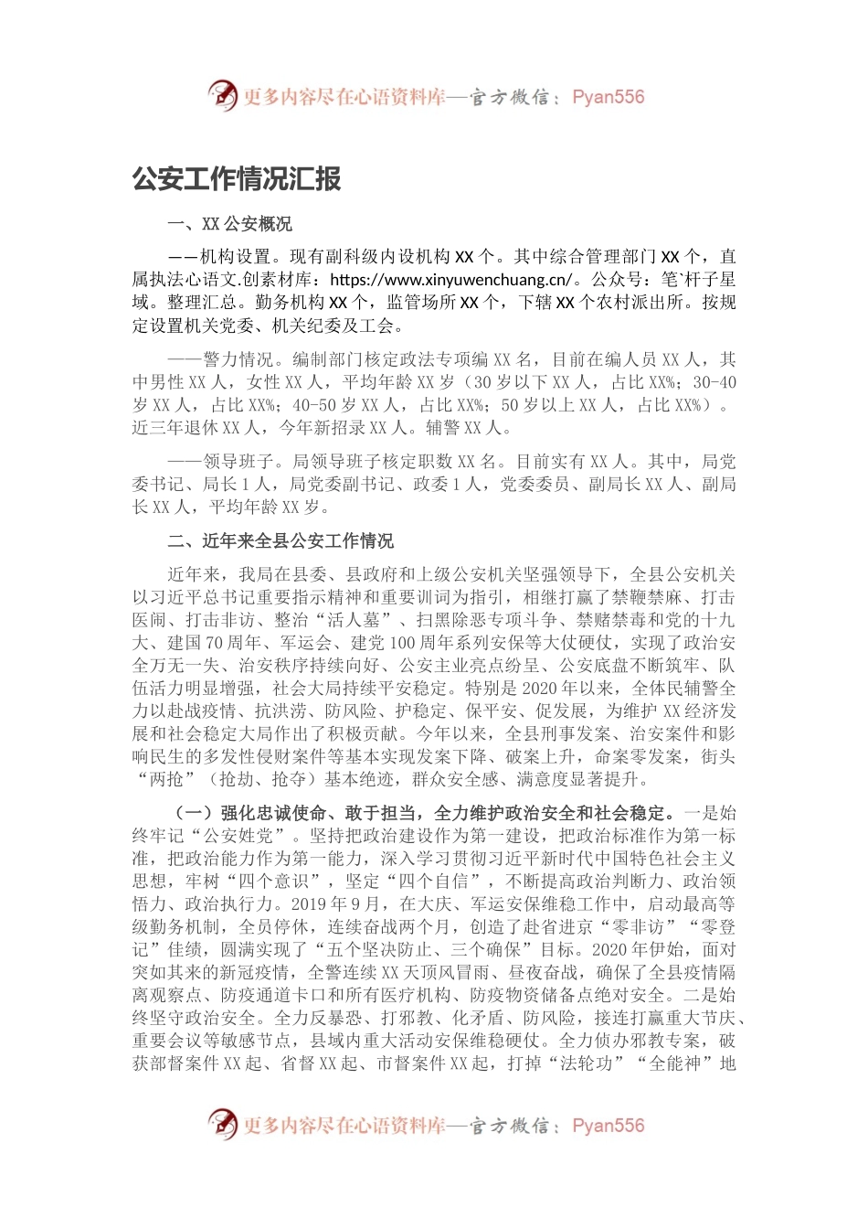 公安工作情况汇报.docx_第1页