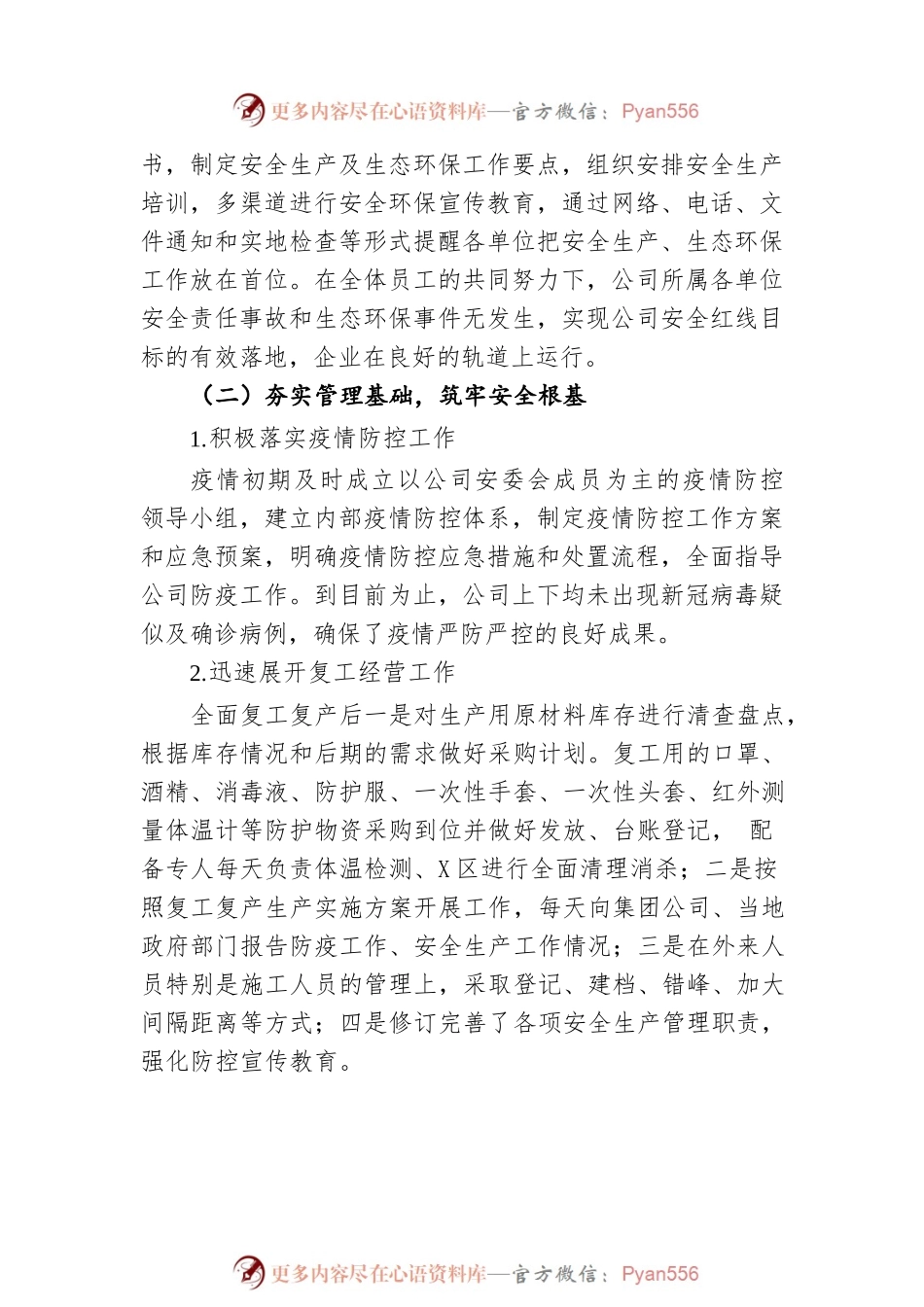 公司年度安全生产、生态环保工作总结及工作计划.docx_第2页