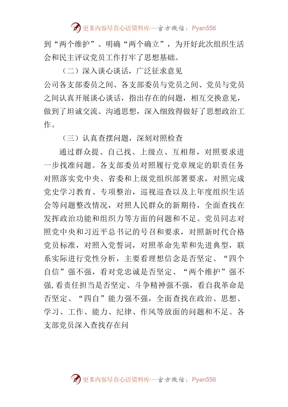 公司关于召开2021年度基层党组织组织生活会和开展民主评议党员的情况报告.docx_第2页