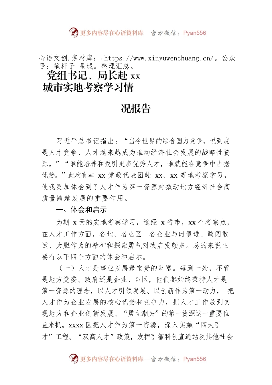 党组书记、局长赴xx城市实地考察学习情况报告.docx_第1页