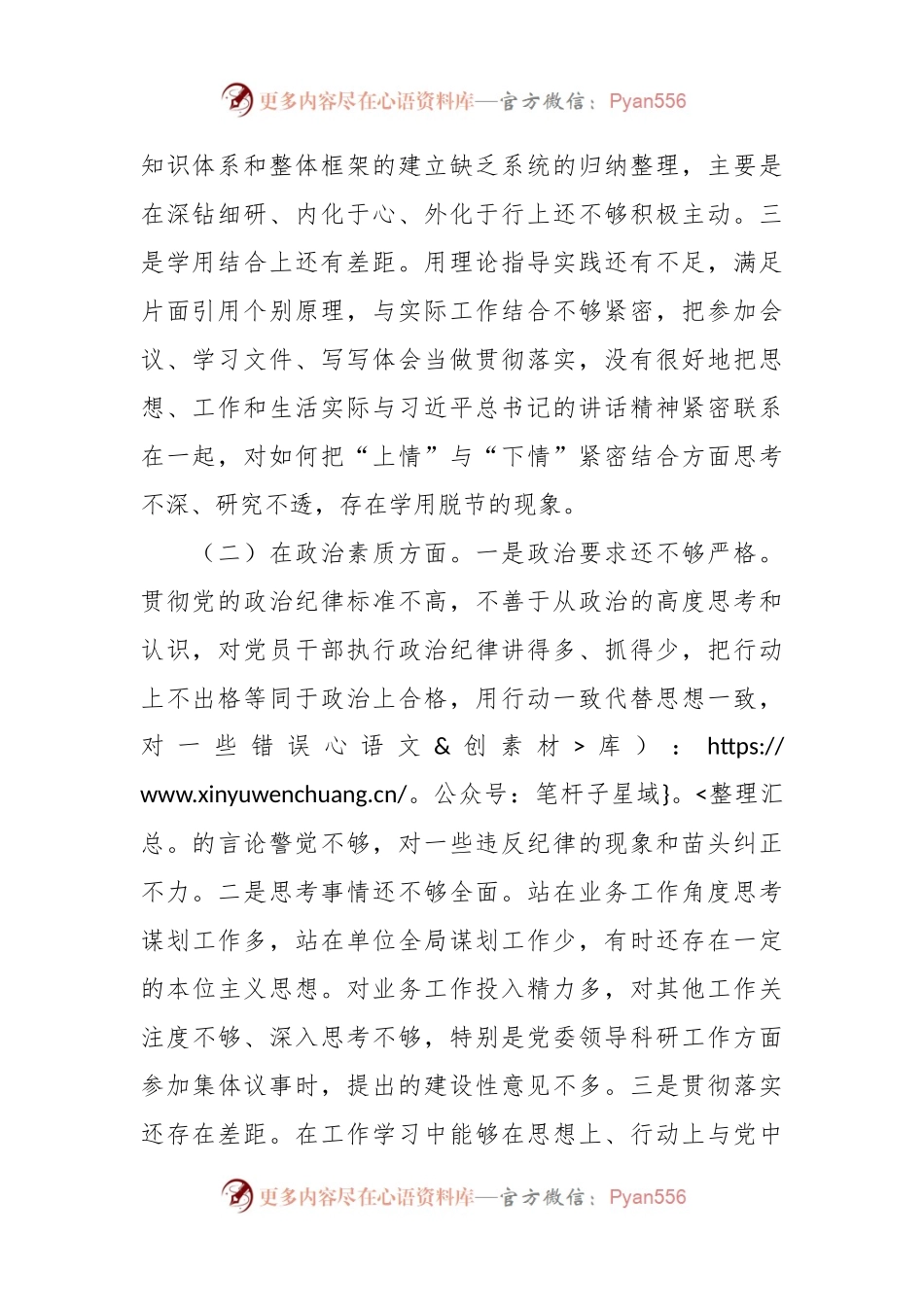 公司党员领导干部主题教育专题民主生活会对照材料.docx_第2页