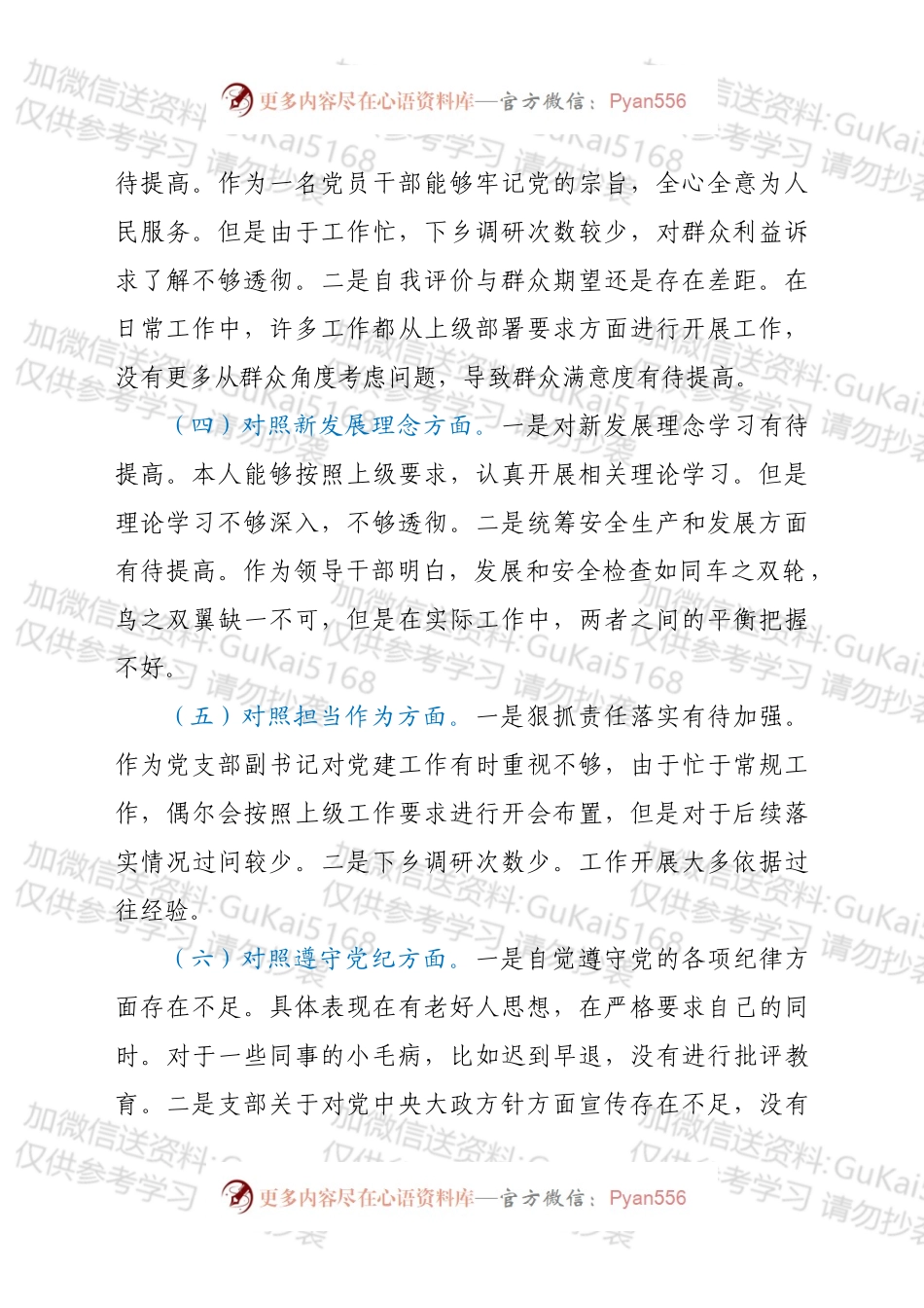 党支部书记“学查改”专题组织生活会个人对照检查材料.docx_第2页