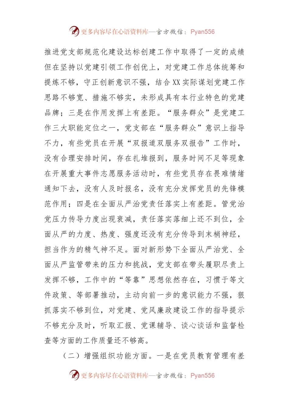 党支部班子2022年度组织生活会对照检查材料（二）.docx_第2页