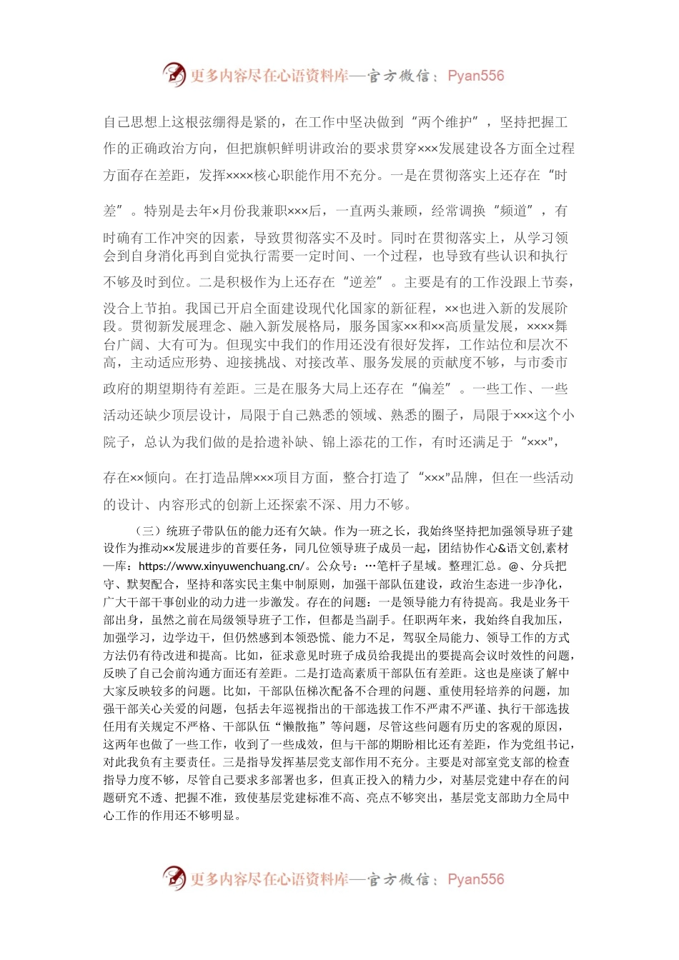 党组书记专题民主生活会个人对照检查发言.docx_第2页