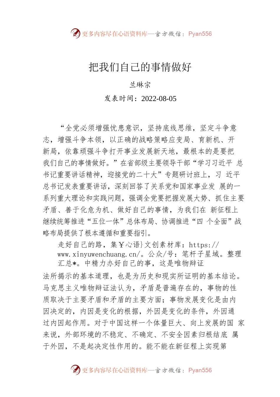 兰琳宗：把我们自己的事情做好.docx_第1页