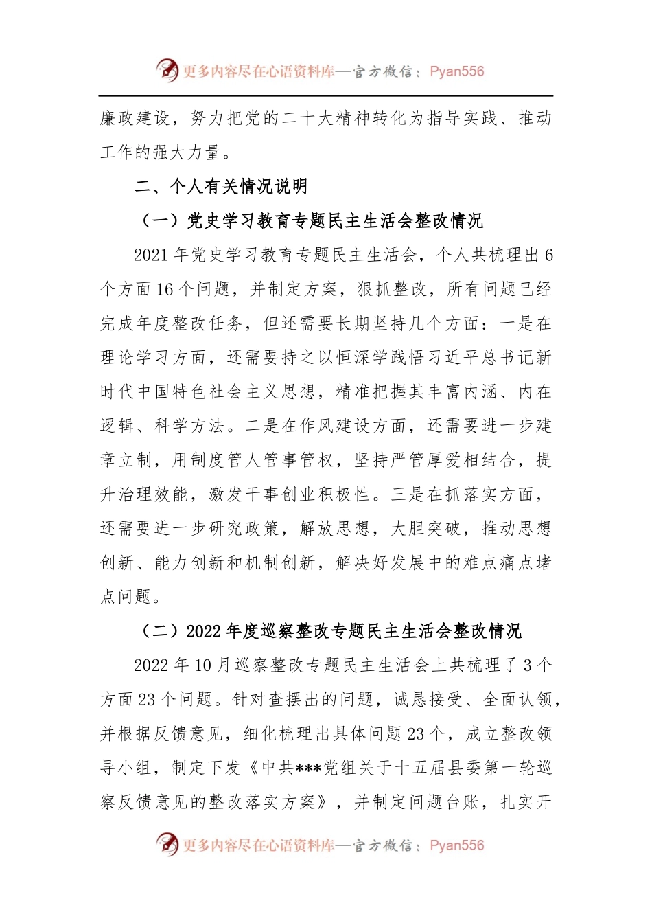 党员领导干部2022年度民主生活会个人检视剖析材料.docx_第2页
