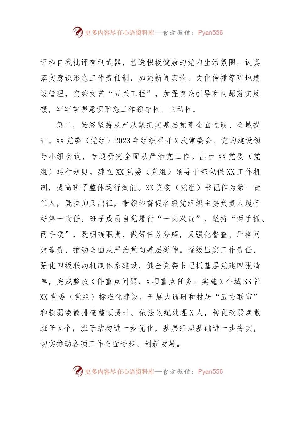 党委（党组）书记2023年上半年落实全面从严治党主体责任情况报告.docx_第2页