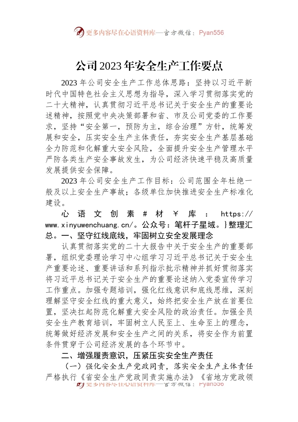 公司2023年安全生产工作要点.docx_第1页
