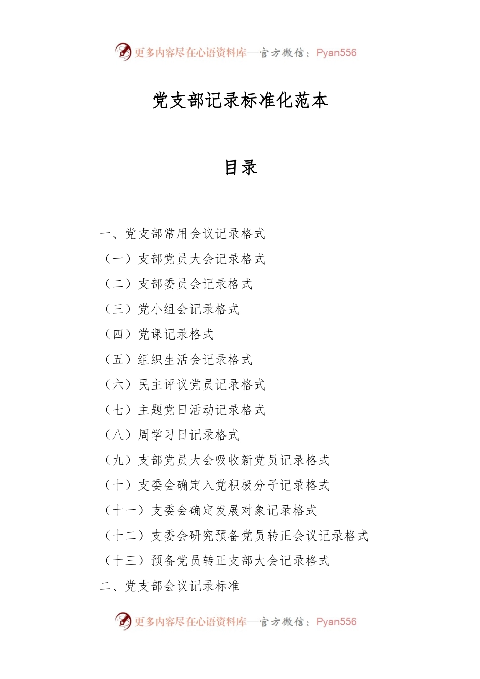 党支部记录标准化范本.docx_第1页