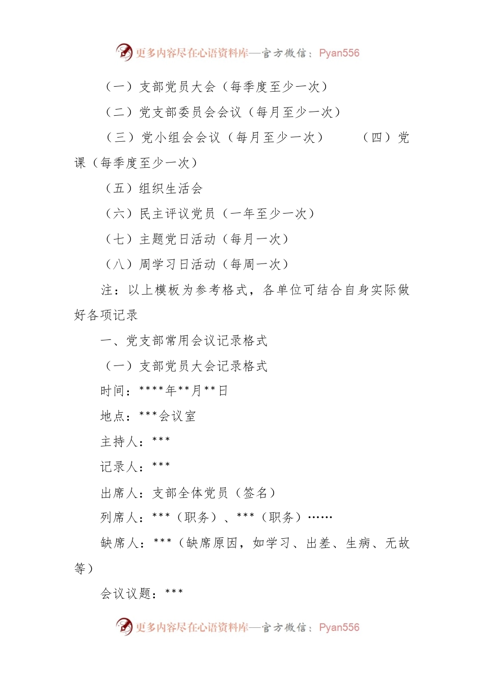 党支部记录标准化范本.docx_第2页
