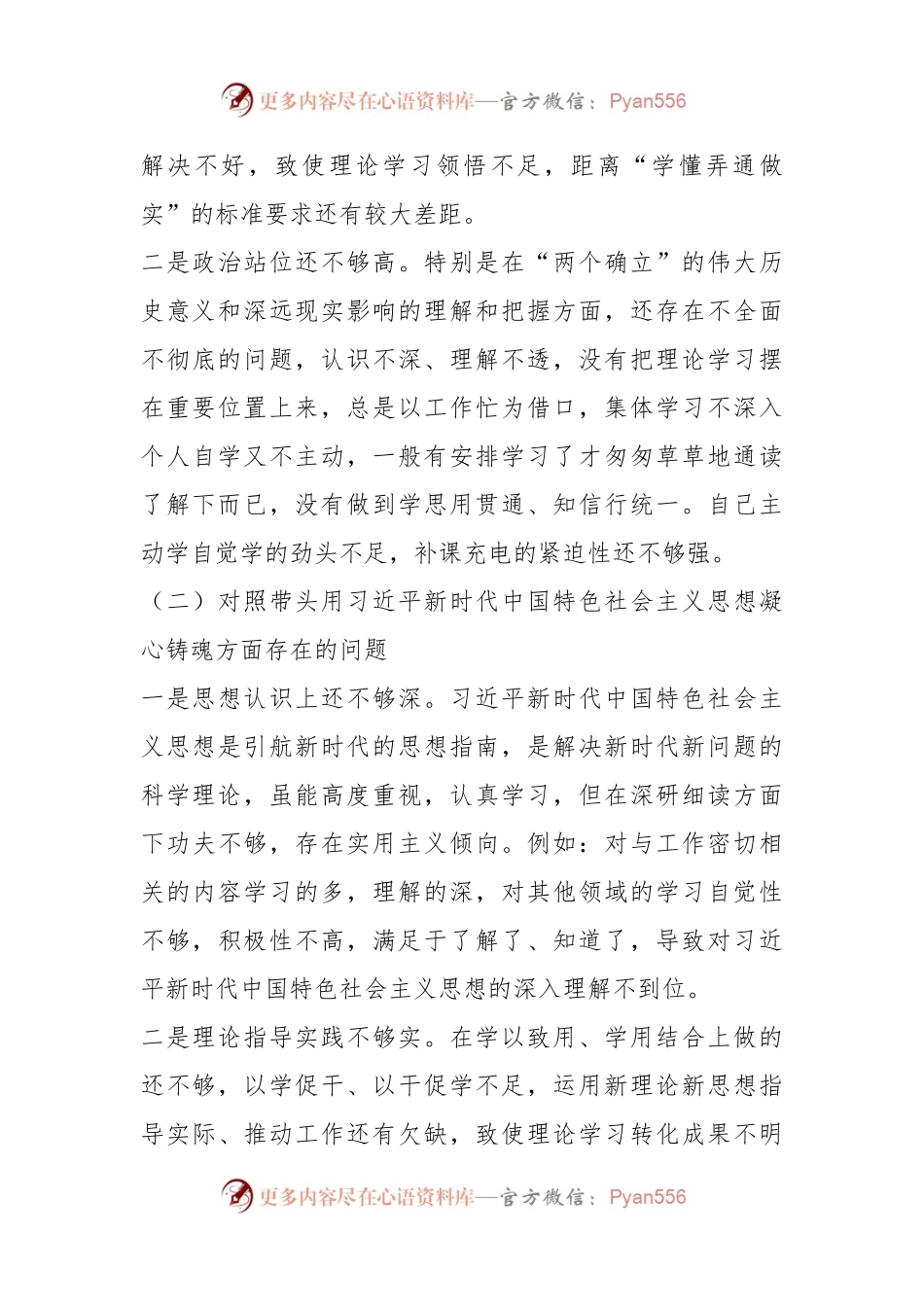党员领导干部民主生活会个人（六个带头）发言提纲.docx_第2页