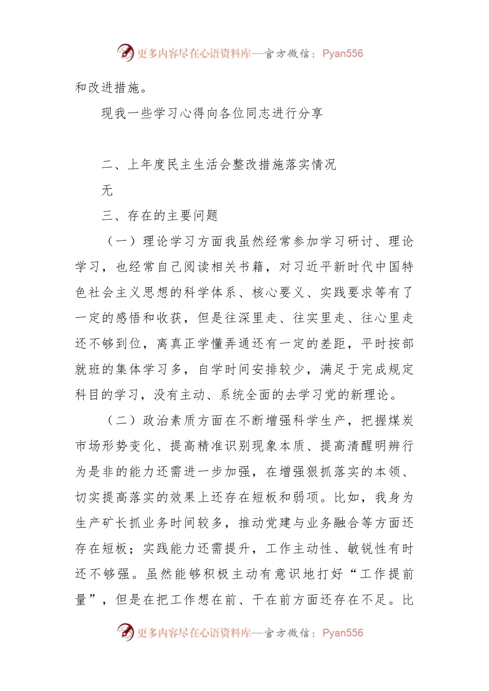 公司2023年民主生活会对照发言稿提纲（六个方面）.docx_第2页