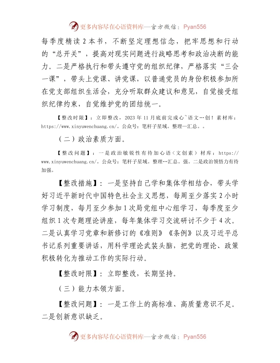 区县审计局党组书记主题教育民主生活会整改方案.docx_第2页