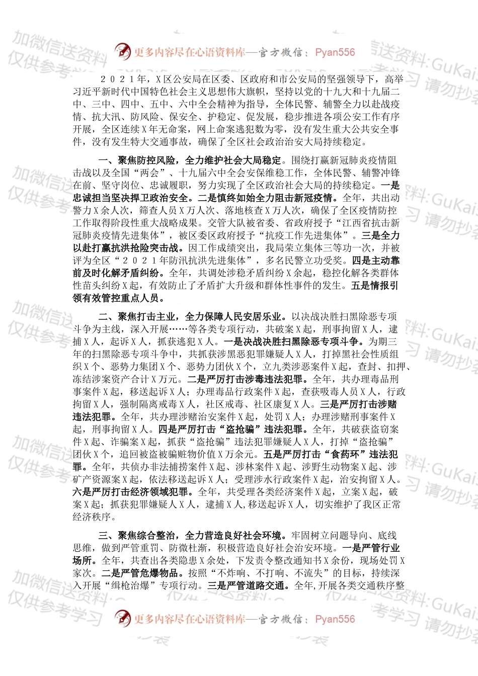 区公安局202X年工作总结报告.docx_第1页