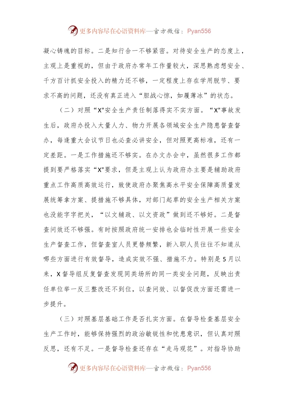 区政府党组关于事故以案促改专题民主生活会个人发言材料.docx_第2页