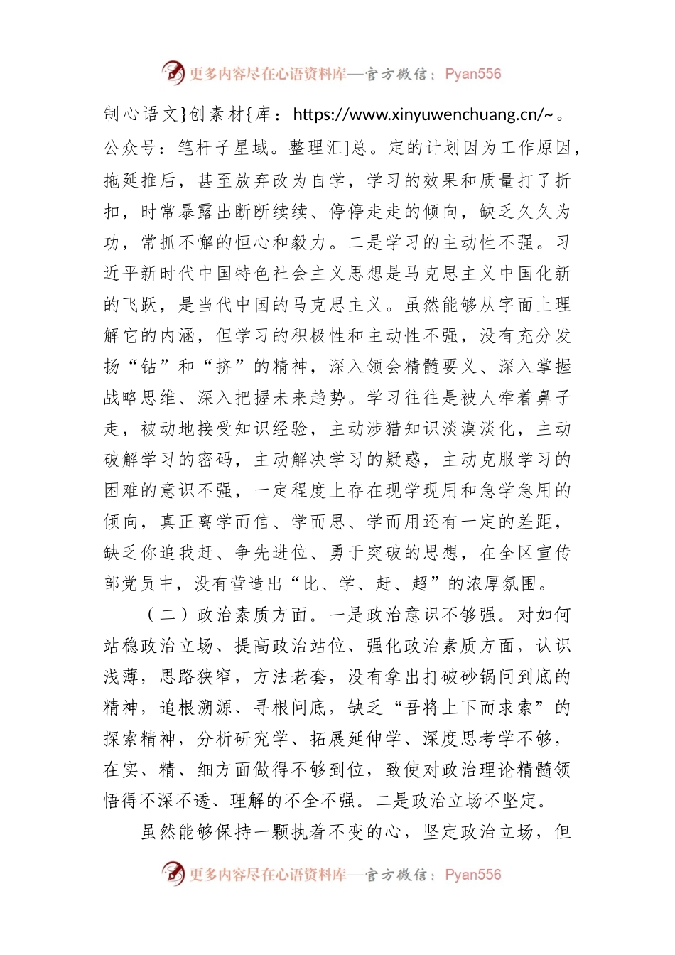 区委常委、宣传部部长2023年度主题教育专题民主生活会个人对照检查材料.docx_第2页