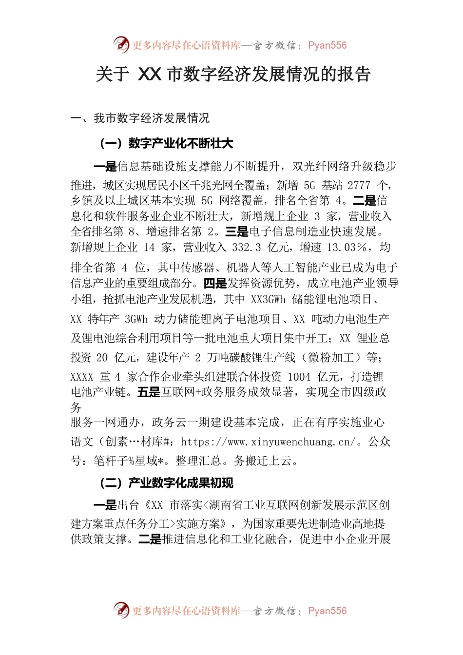 关于XX数字经济发展情况的报告.docx_第1页