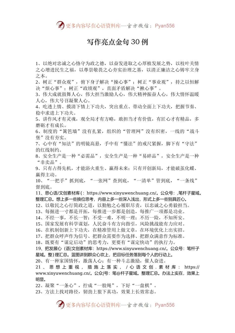 写作亮点金句30例.docx_第1页