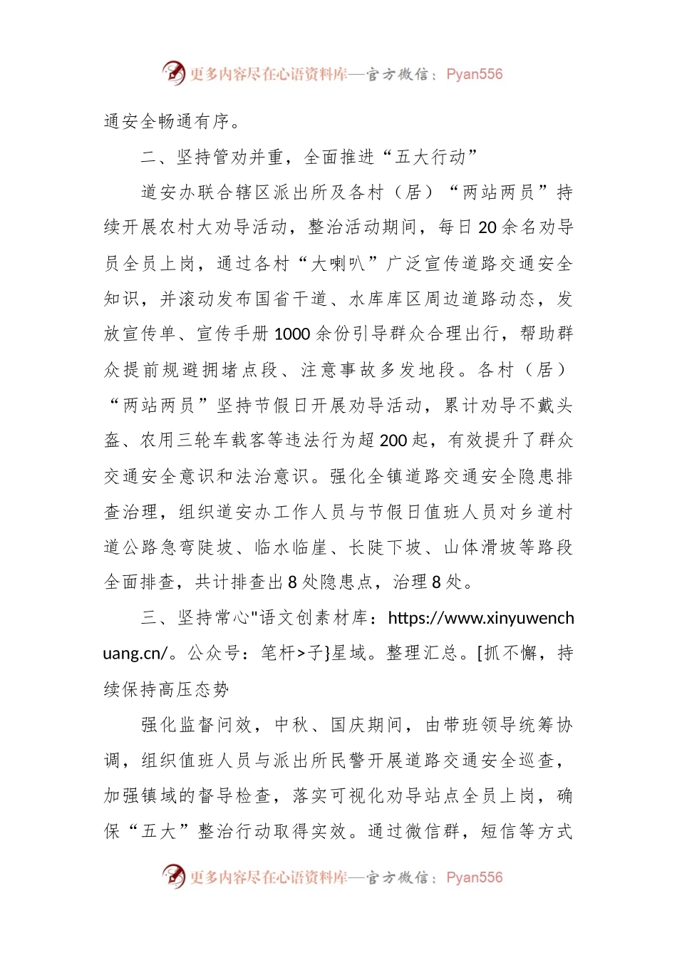 关于道路交通安全整治行动工作总结.docx_第2页