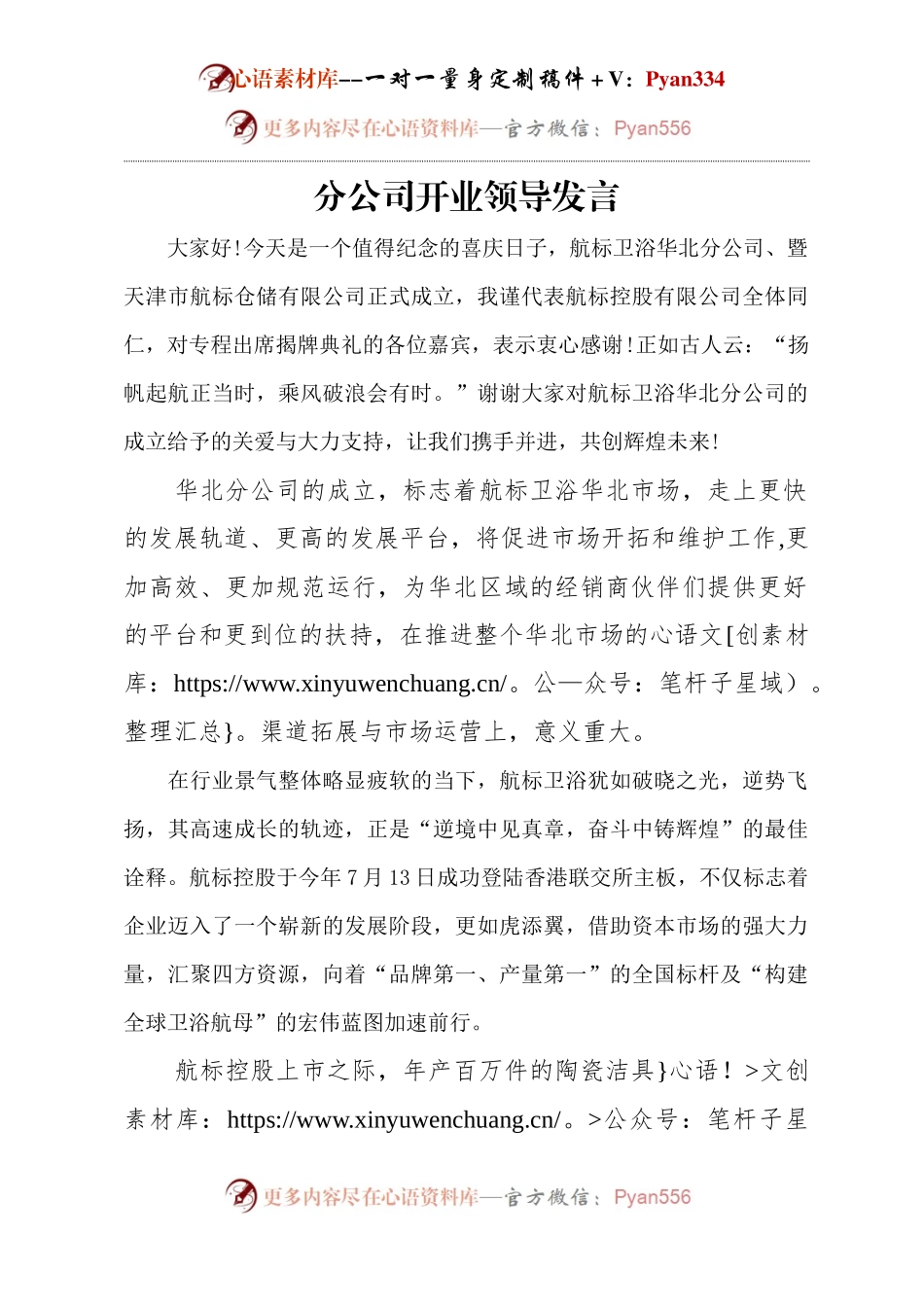 分公司开业领导发言.docx_第1页