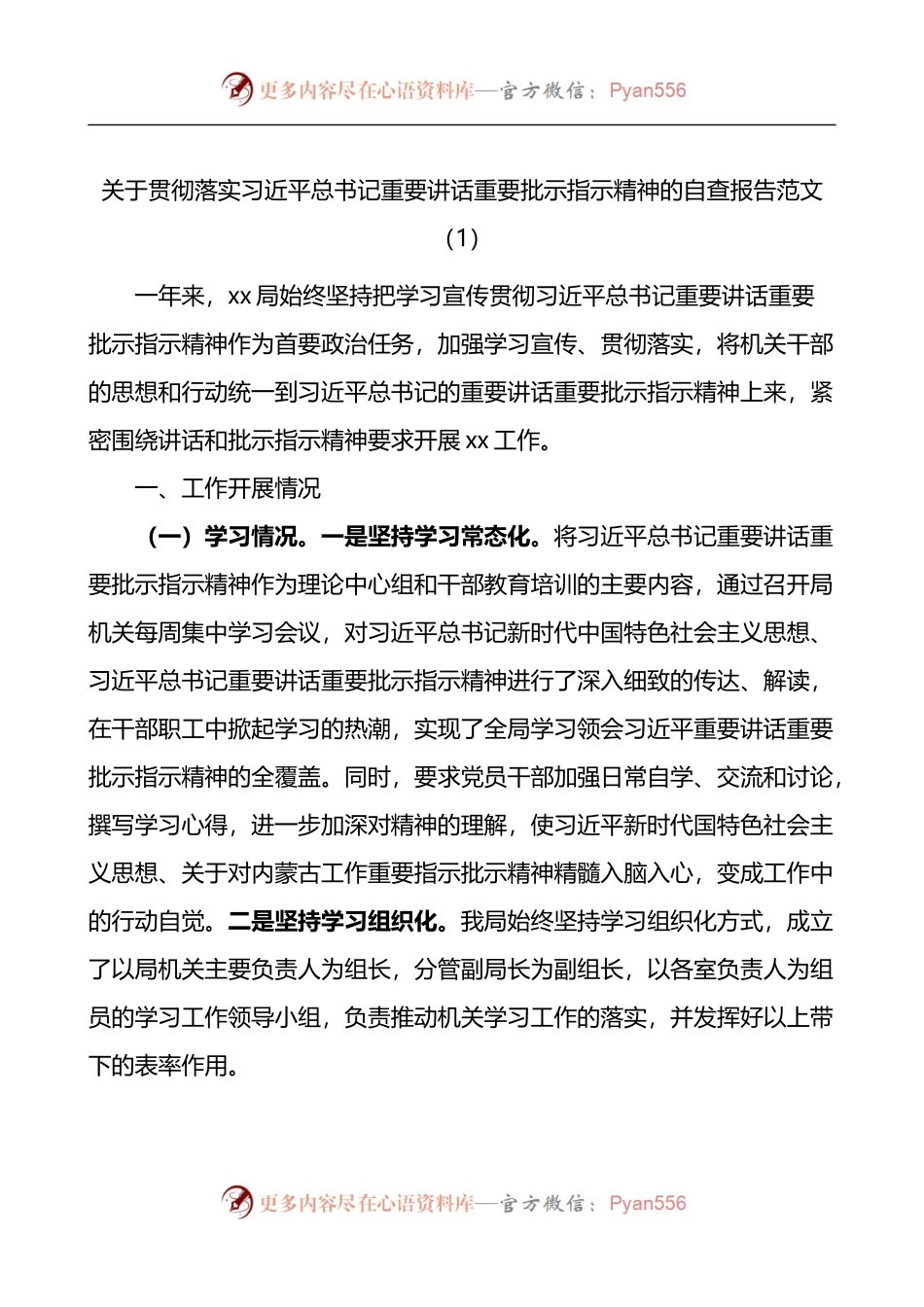 关于贯彻落实重要讲话重要批示指示精神的自查报告工作经验材料3篇.docx_第1页