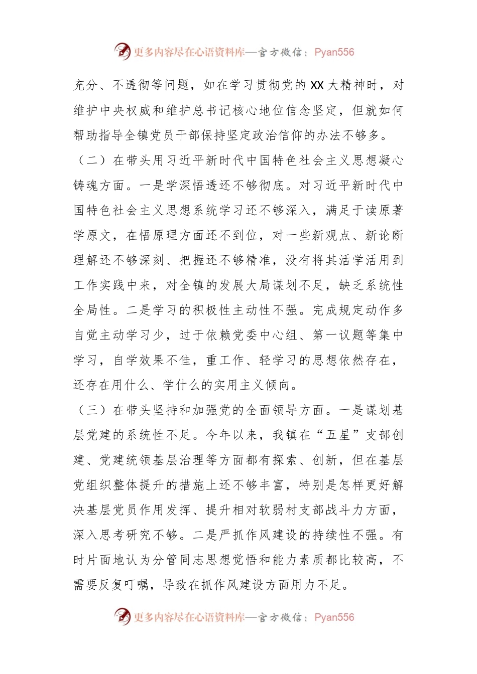 关于领导干部上年度民主生活会对照检查材料系列之五.docx_第2页