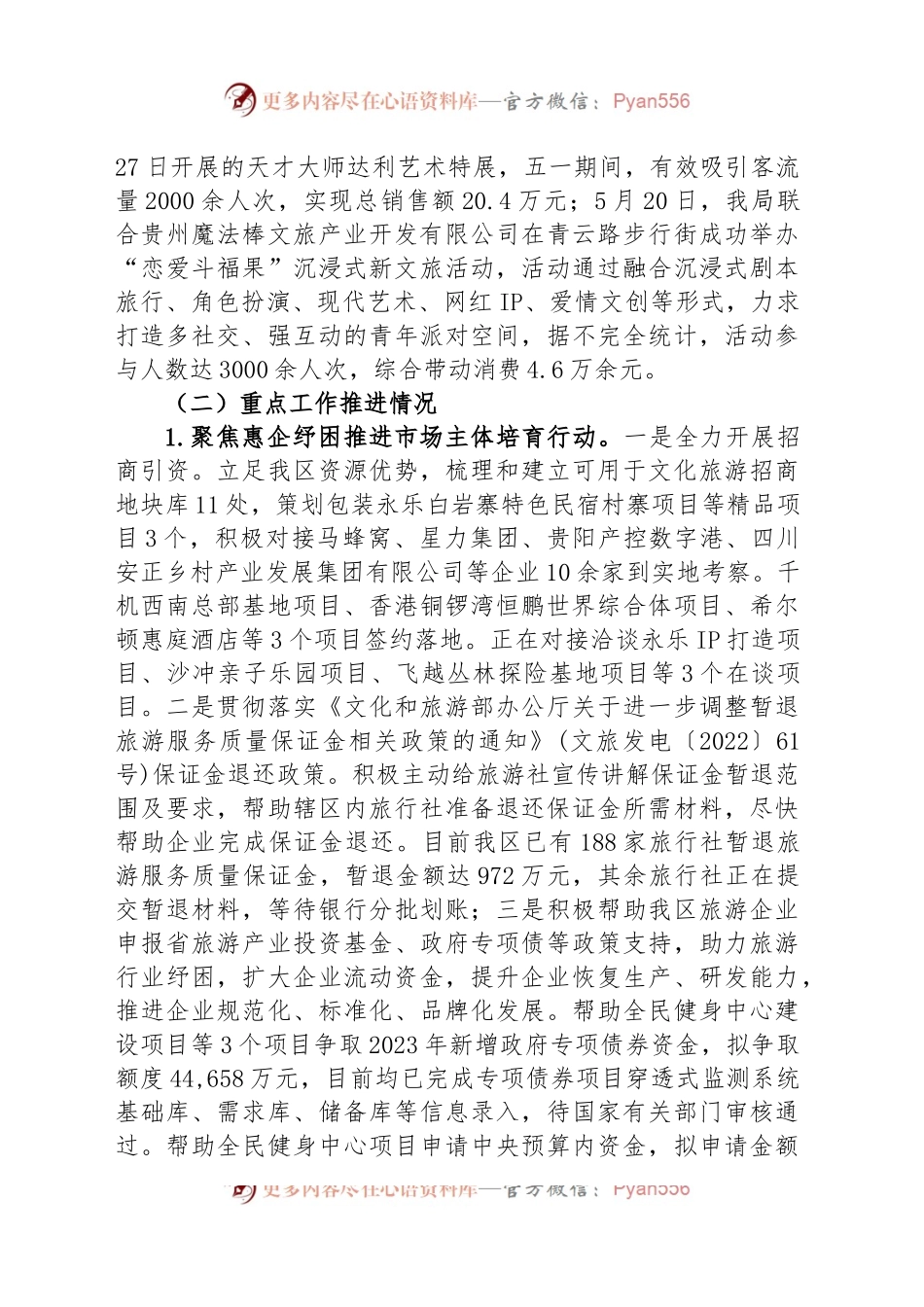 区2023年上半年旅游产业化工作总结.docx_第2页