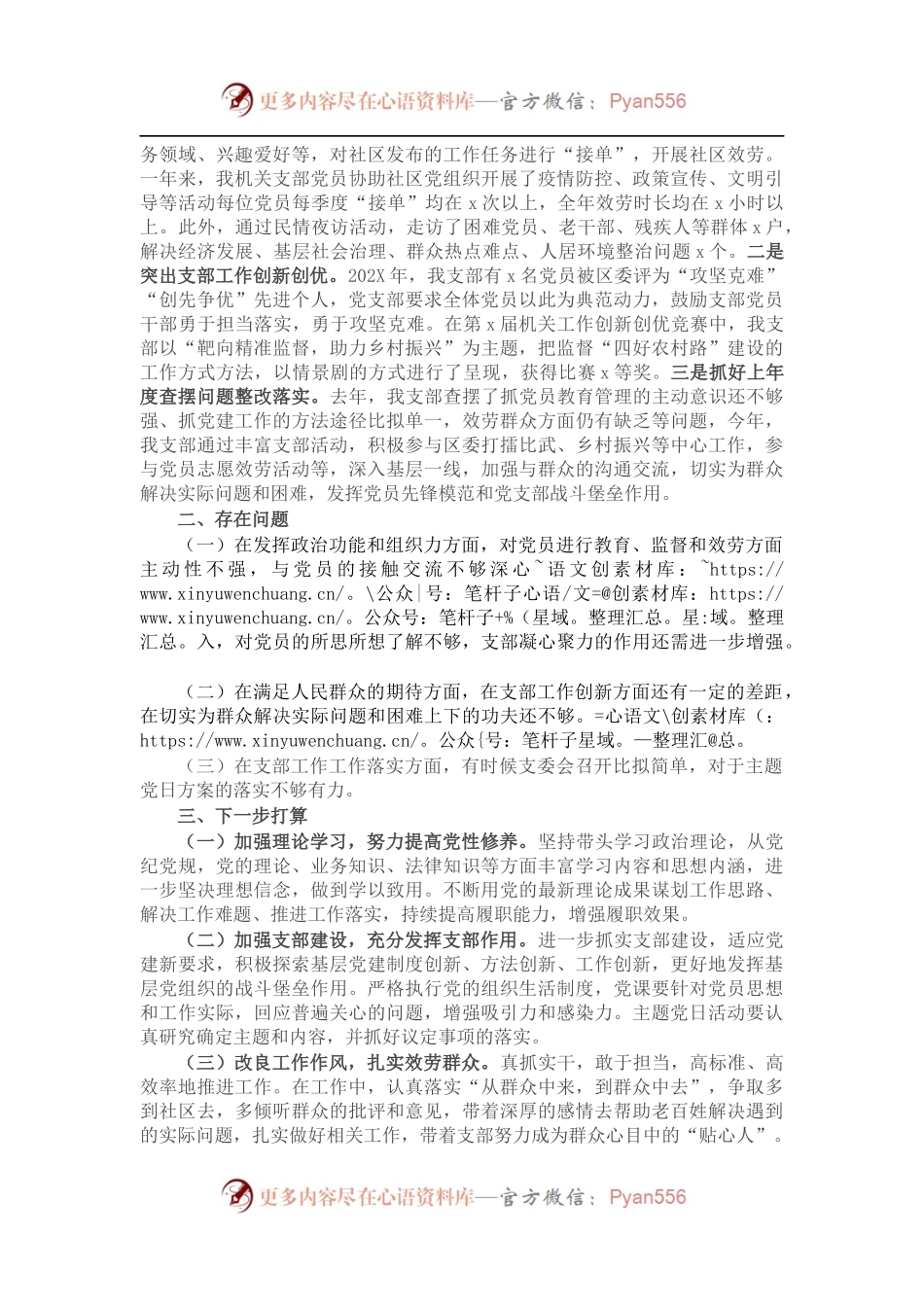 区纪检监察机关党支部202X年工作总结.docx_第2页