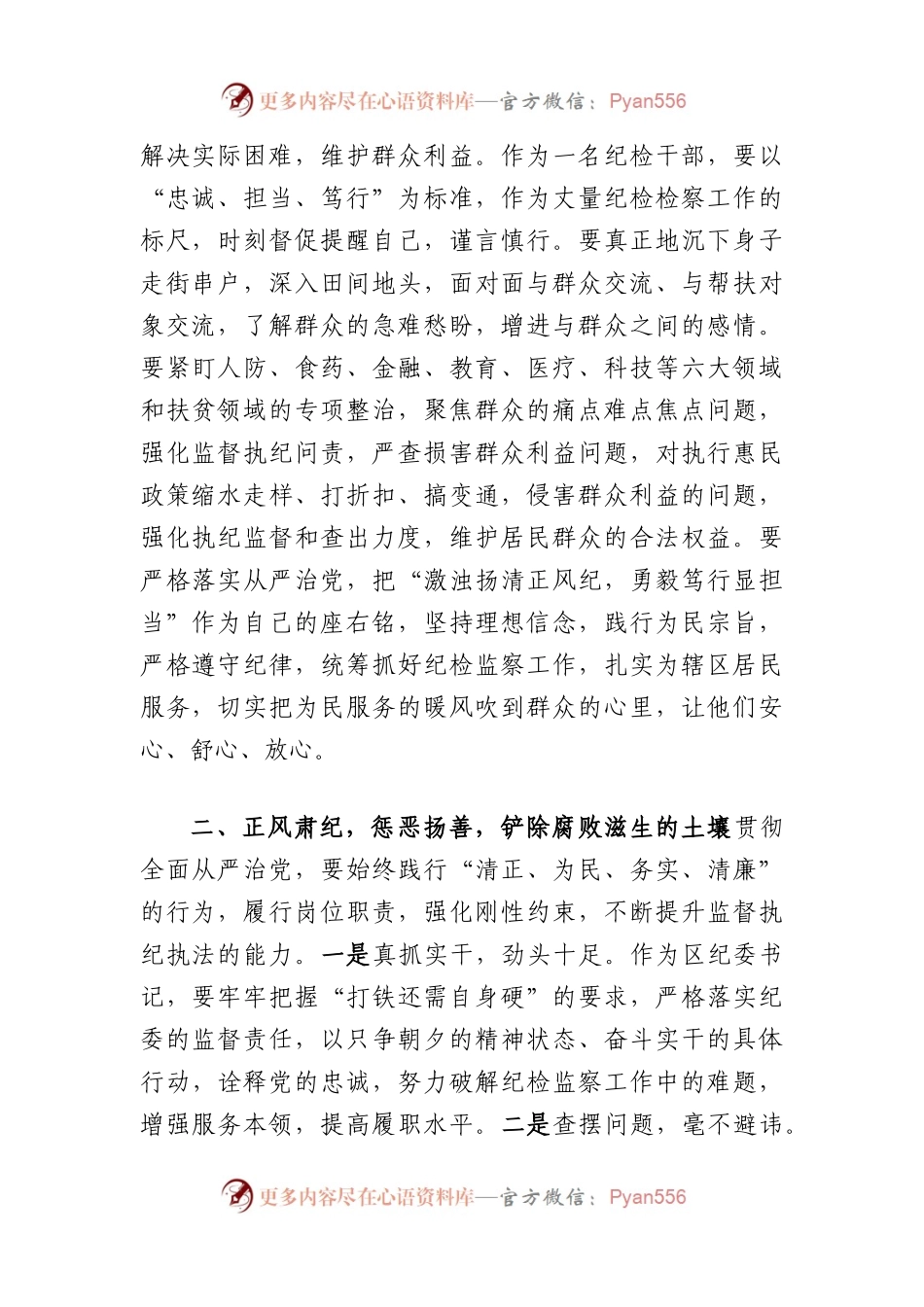 区纪委书记廉政党课发言材料：激浊扬清正风纪勇毅笃行显担当.docx_第2页