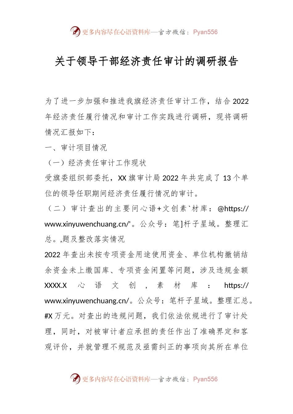 关于领导干部经济责任审计的调研报告.docx_第1页