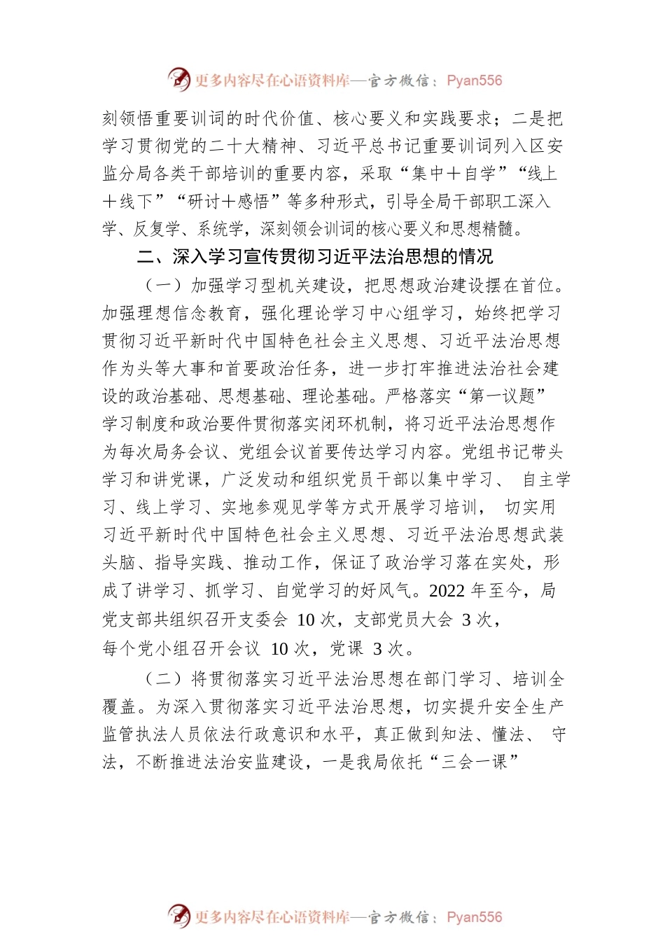 区安监分局关于2022年度法治政府建设情况的报告.docx_第2页