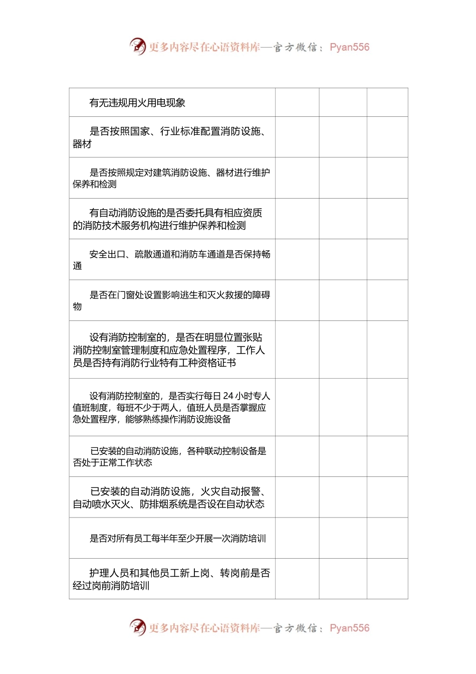 养老机构消防安全自查自改情况登记表.docx_第2页