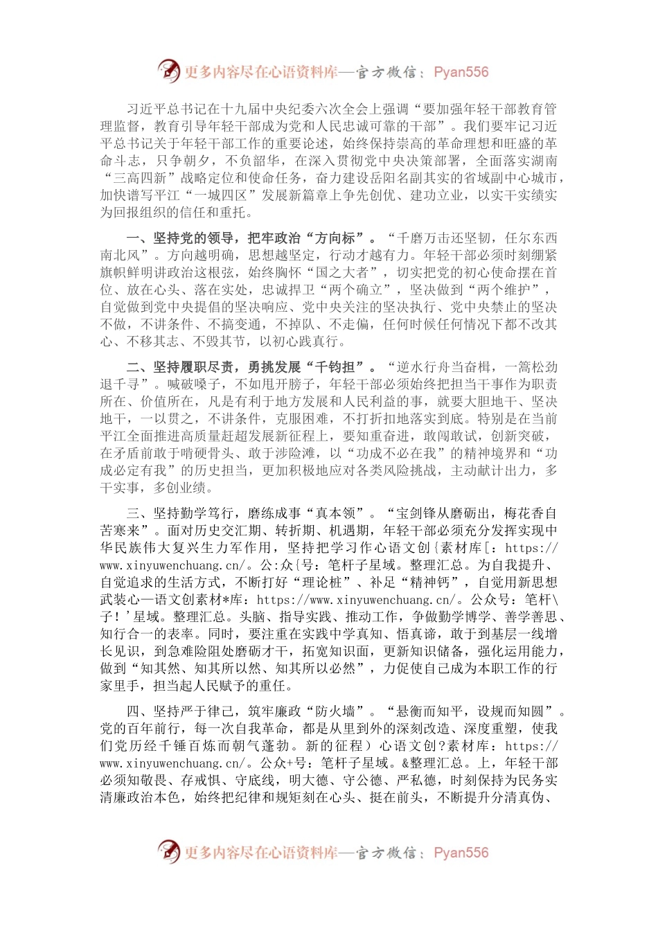 副县长年轻干部培训交流发言.docx_第1页
