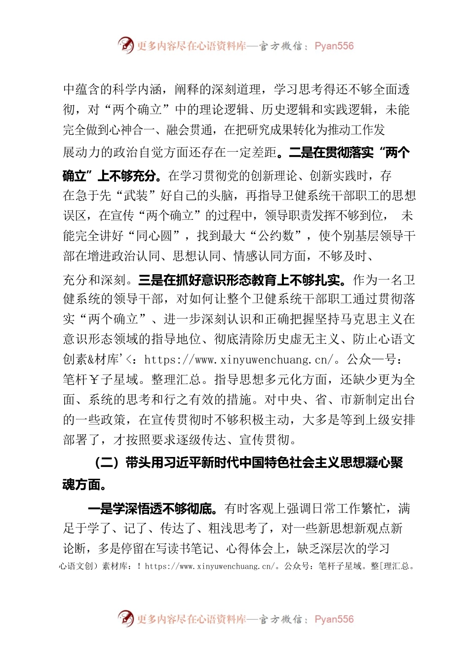 区卫生健康局局长2023年度民主生活会发言材料.docx_第2页
