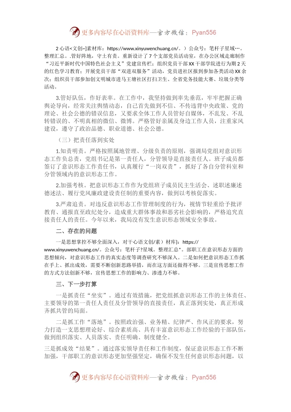 关于履行意识形态工作“第一责任人”职责情况的报告.docx_第2页