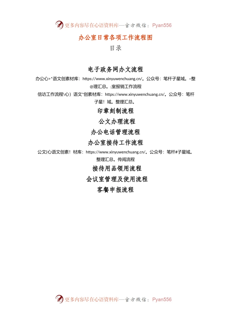 办公室日常各项工作流程图汇编.docx_第1页