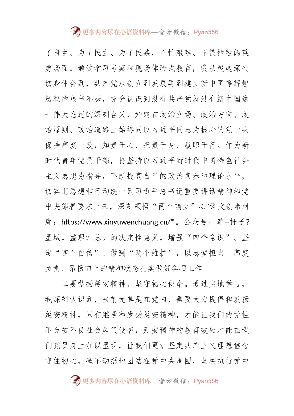 关于参观延安革命圣地的心得发言.docx_第2页