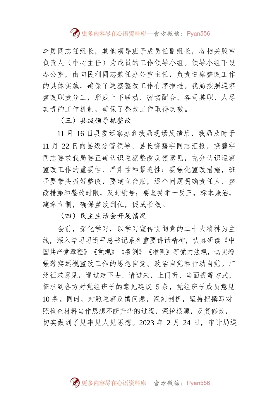 关于落实十三届县委第三轮巡察县审计局党组的反馈意见的整改情况报告（20230509）.docx_第2页